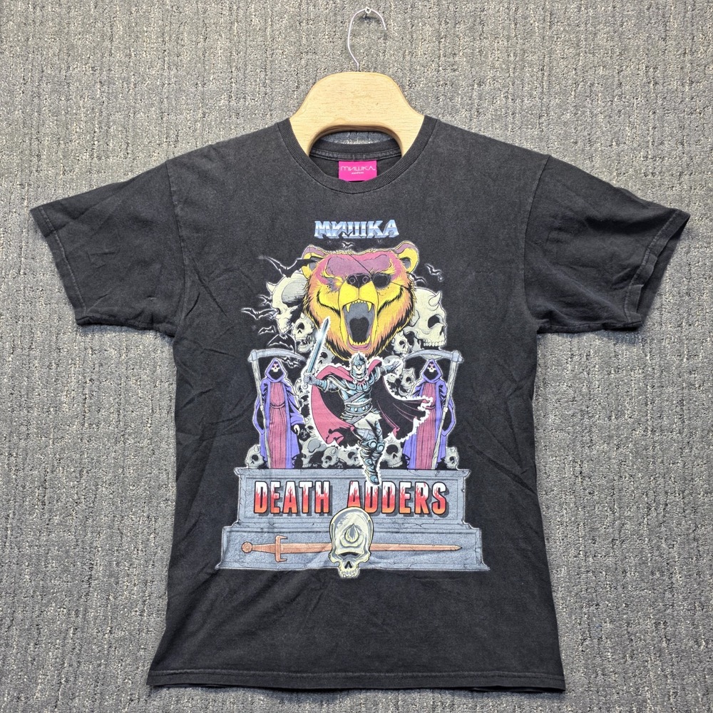 Mishka‎ NYC Death Adders T-Shirt Men's Medium Bear Skull Graphic Tee Made in USA